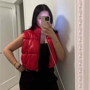 H&M red puffer vest